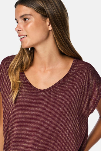 T-shirt met korte mouwen - Bordeaux - PIECES®