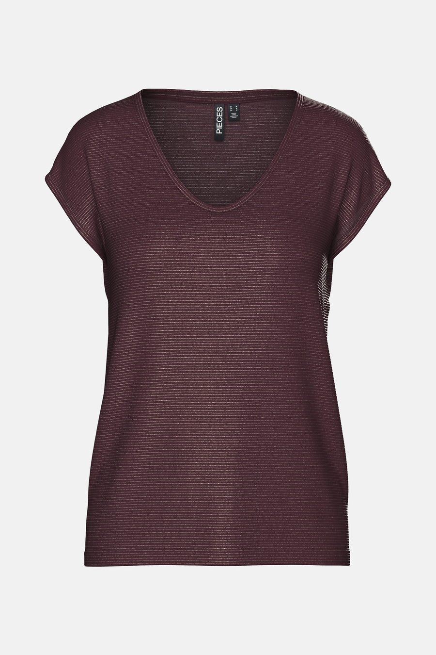 T-shirt met korte mouwen - Bordeaux - PIECES®