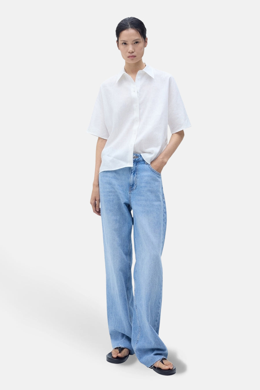 Chemise à manches courtes - blanc - MANGO