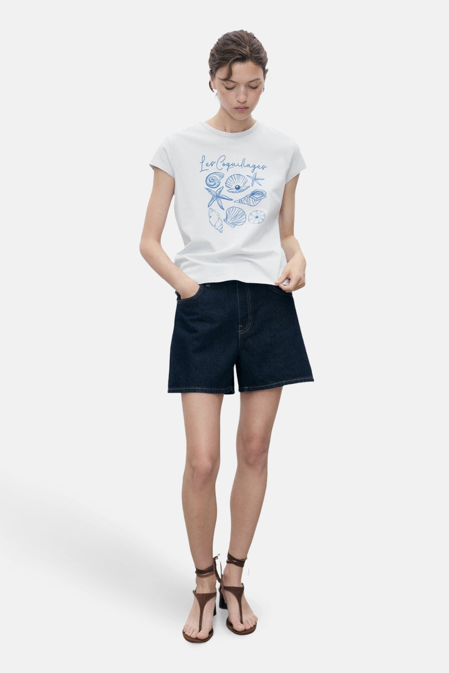 T-shirt à manches courtes - Bleu - MANGO