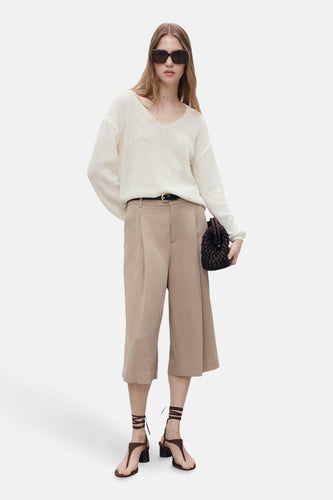 Pull met V-hals - wit - MANGO