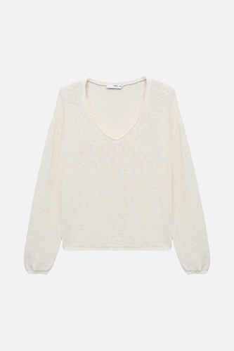 Pull met V-hals - wit - MANGO