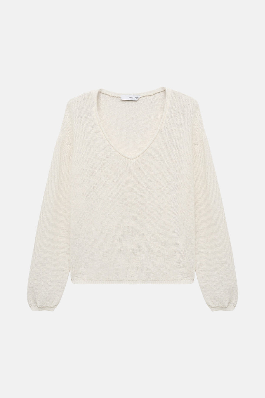 Pull met V-hals - wit - MANGO