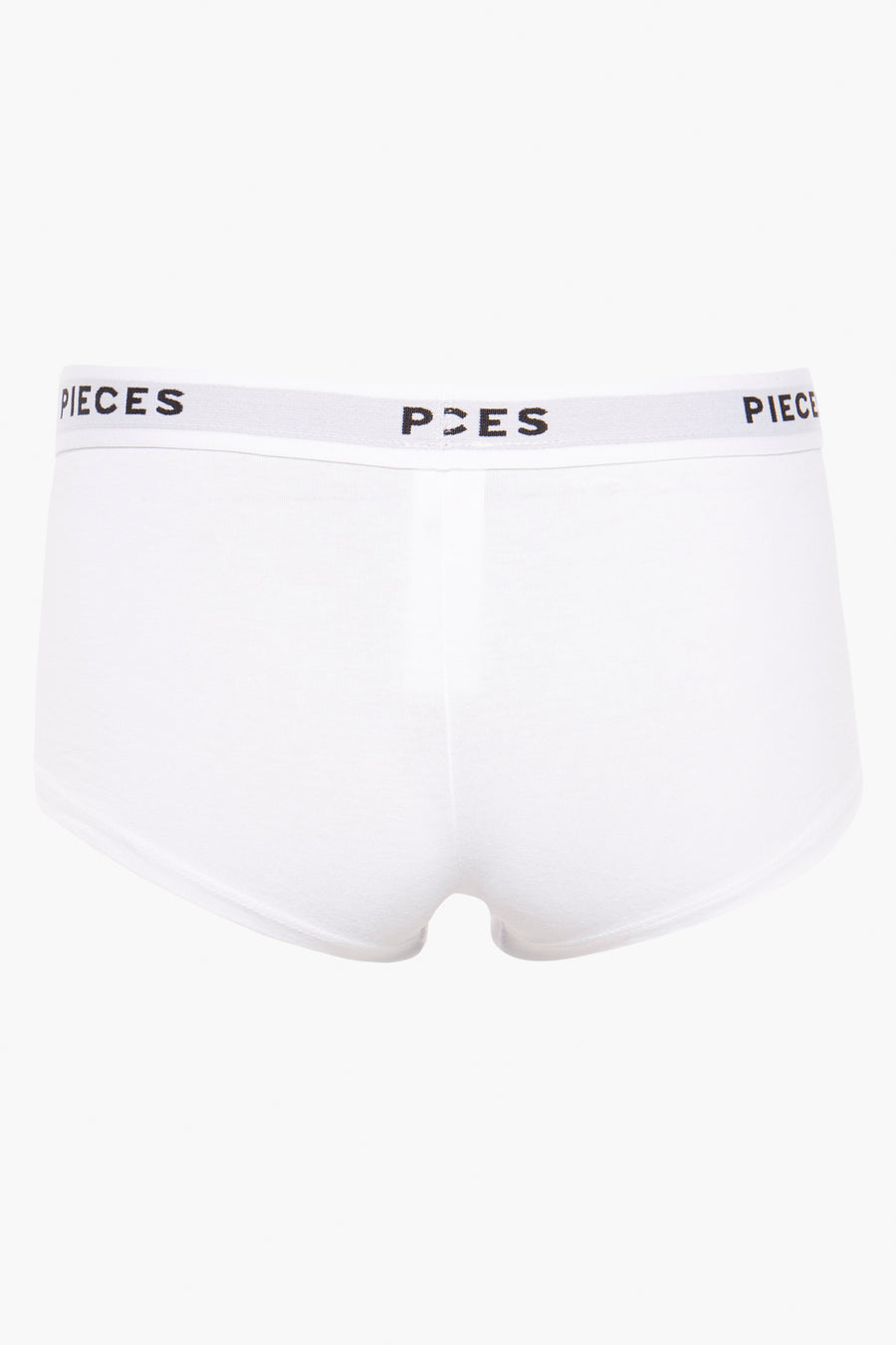 Witte shorty van PIECES® met een elastische tailleband met het merklogo.