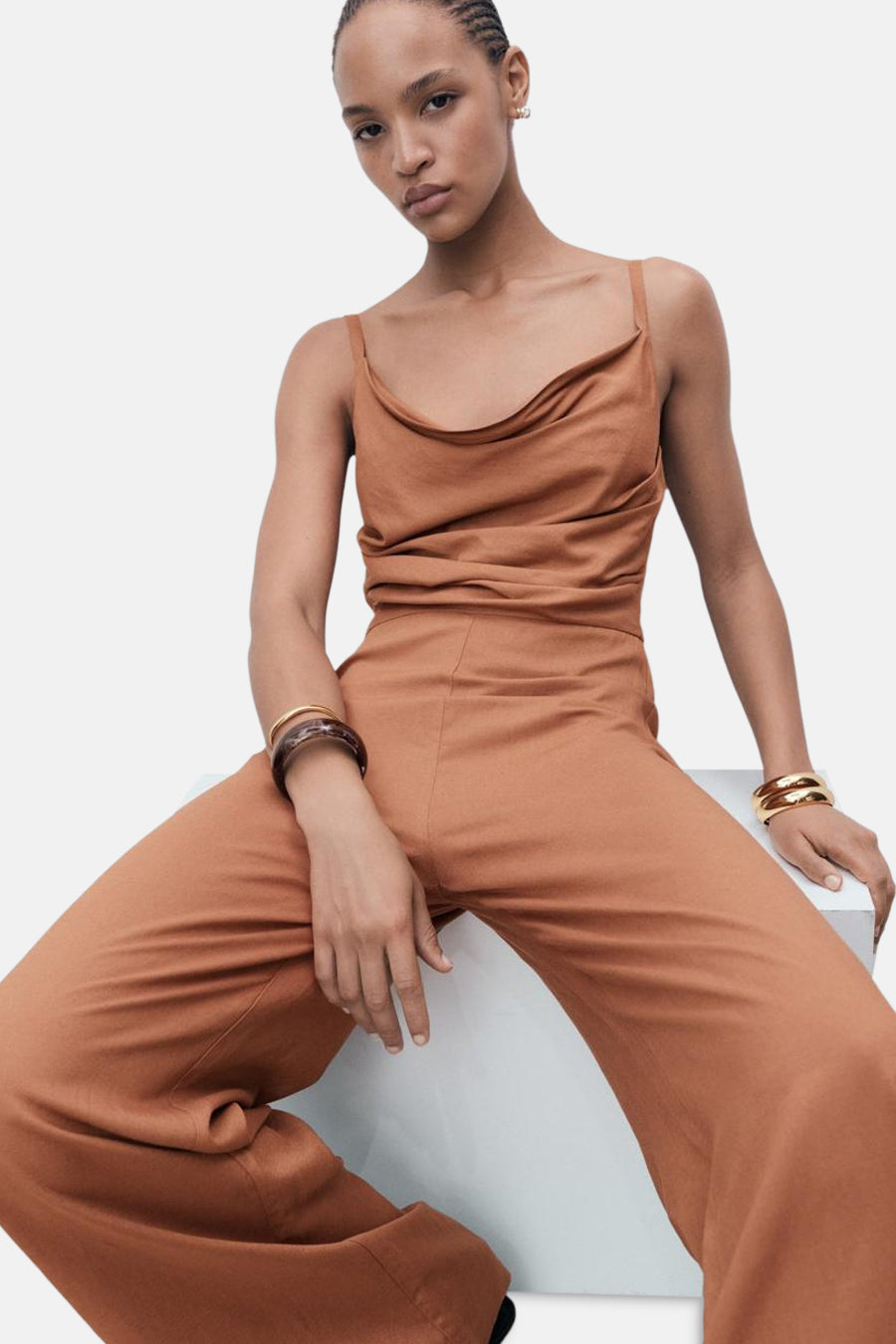 Jumpsuit - bruin - MANGO