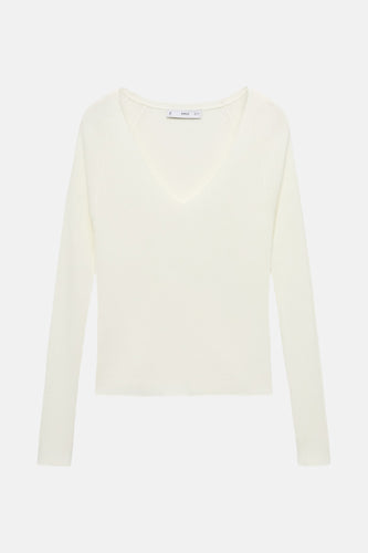 Pull met ronde hals - wit - MANGO - 5