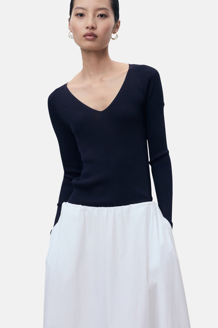 Pull à col rond - bleu