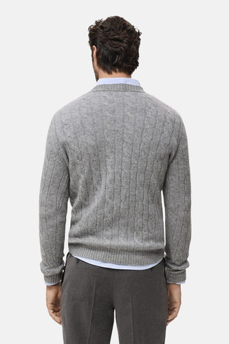 Pull à col rond - gris - MANGO