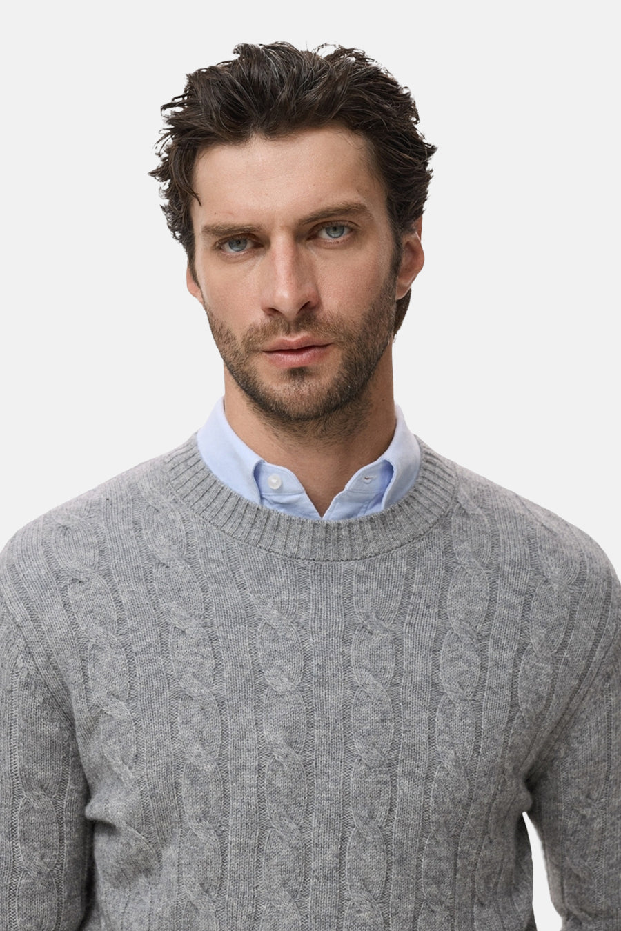 Pull à col rond - gris - MANGO