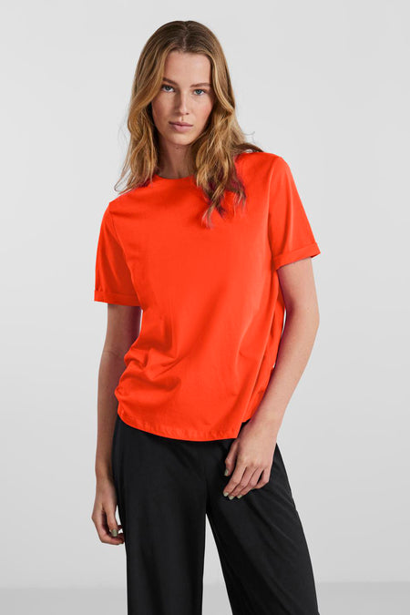 Top (korte mouwen) Oranje - PIECES®