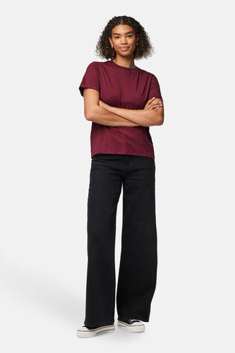 T-shirt met korte mouwen - Bordeaux - PIECES®