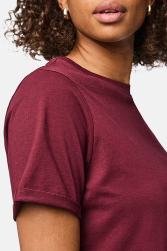 T-shirt met korte mouwen - Bordeaux - PIECES®