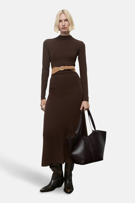 Kleedje met korte mouwen - bruin