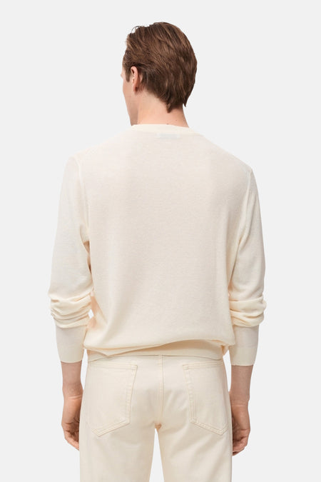 Pull met ronde hals - ecru