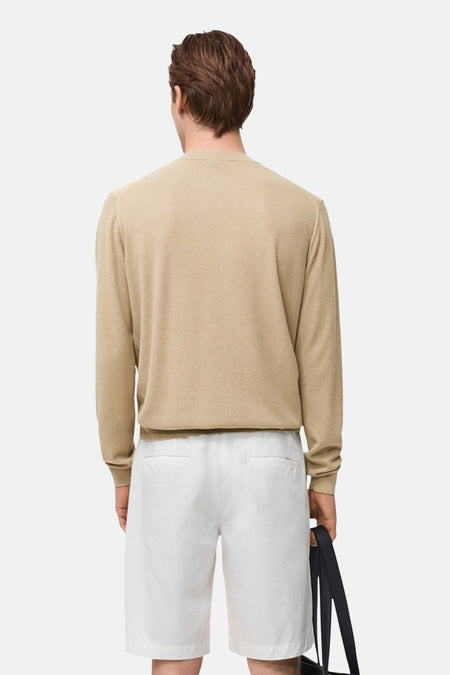 Pull met ronde hals - beige