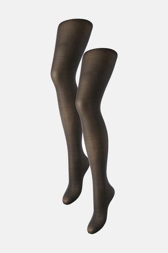 Pantys noirs de PIECES®, lisses et semi-transparents, présentés sur un fond blanc.