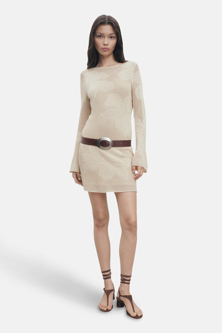 Kleedje met lange mouwen - beige