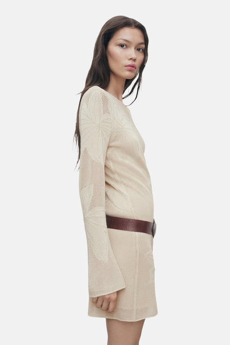 Kleedje met lange mouwen - beige