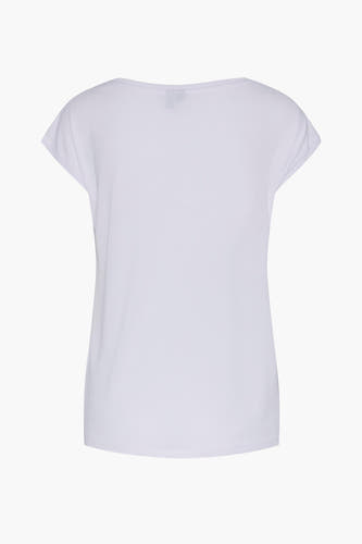 Wit T-shirt met korte mouwen van PIECES®, gezien van achteren, met een effen design.

