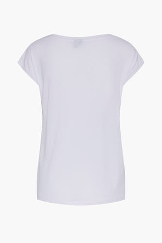Wit T-shirt met korte mouwen van PIECES, effen kleur en een eenvoudige halslijn.