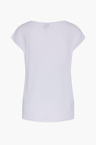 Wit T-shirt met korte mouwen van PIECES®, effen achterkant.
