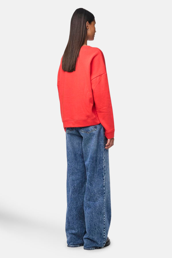 Sweater met ronde hals Rood - PIECES®
