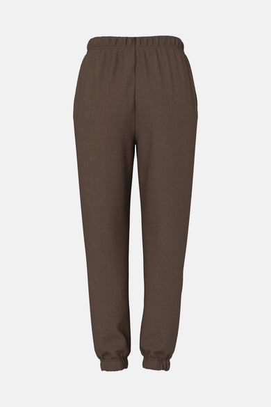 Bruine joggingbroek van PIECES® met elastische tailleband en manchetten.