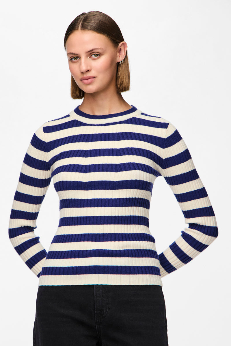 Trui met ronde hals Blauw - PIECES®