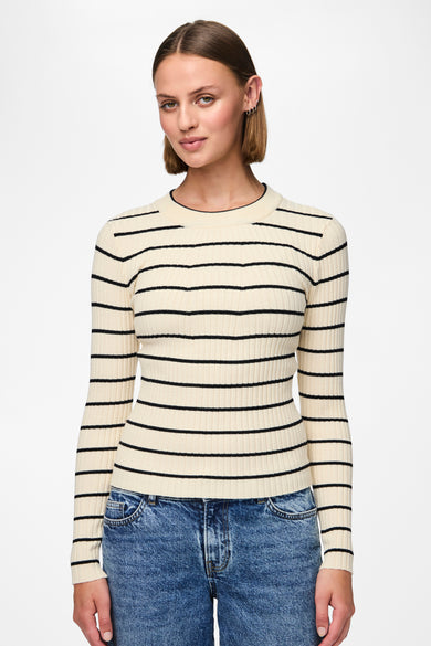 PCCRISTA LS O-NECK KNIT NOOS BC