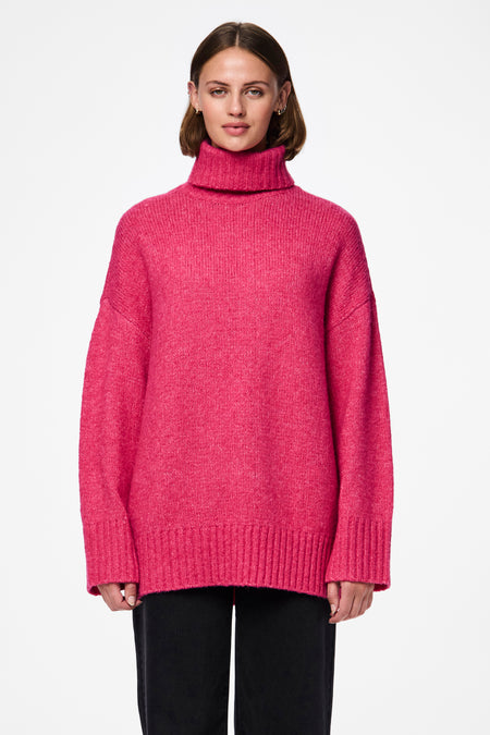 Pull met rolkraag - roze