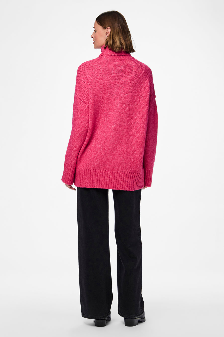 Pull met rolkraag - roze