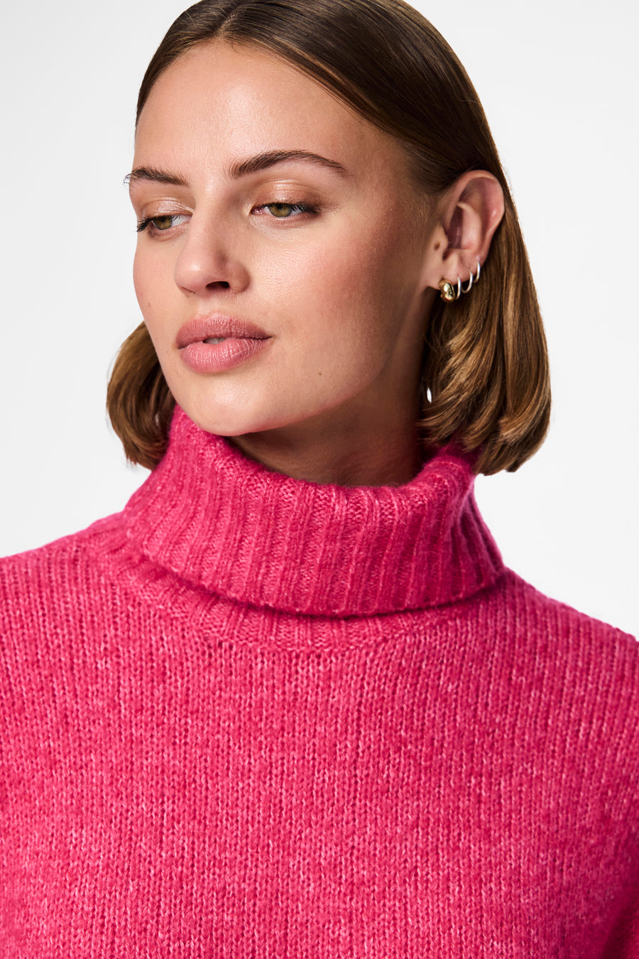 Pull met rolkraag - roze