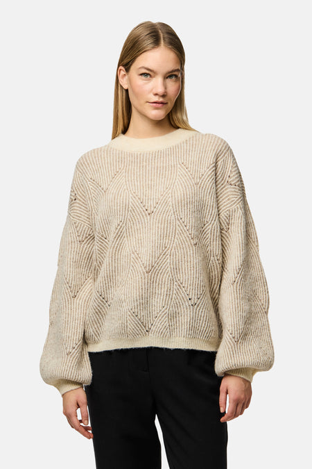 PCJENNA LS O-NECK KNIT NOOS BC