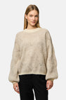 Pull met ronde hals - beige
