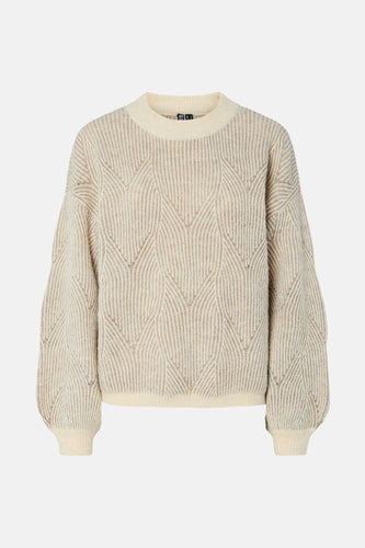Pull met ronde hals - beige - PIECES®