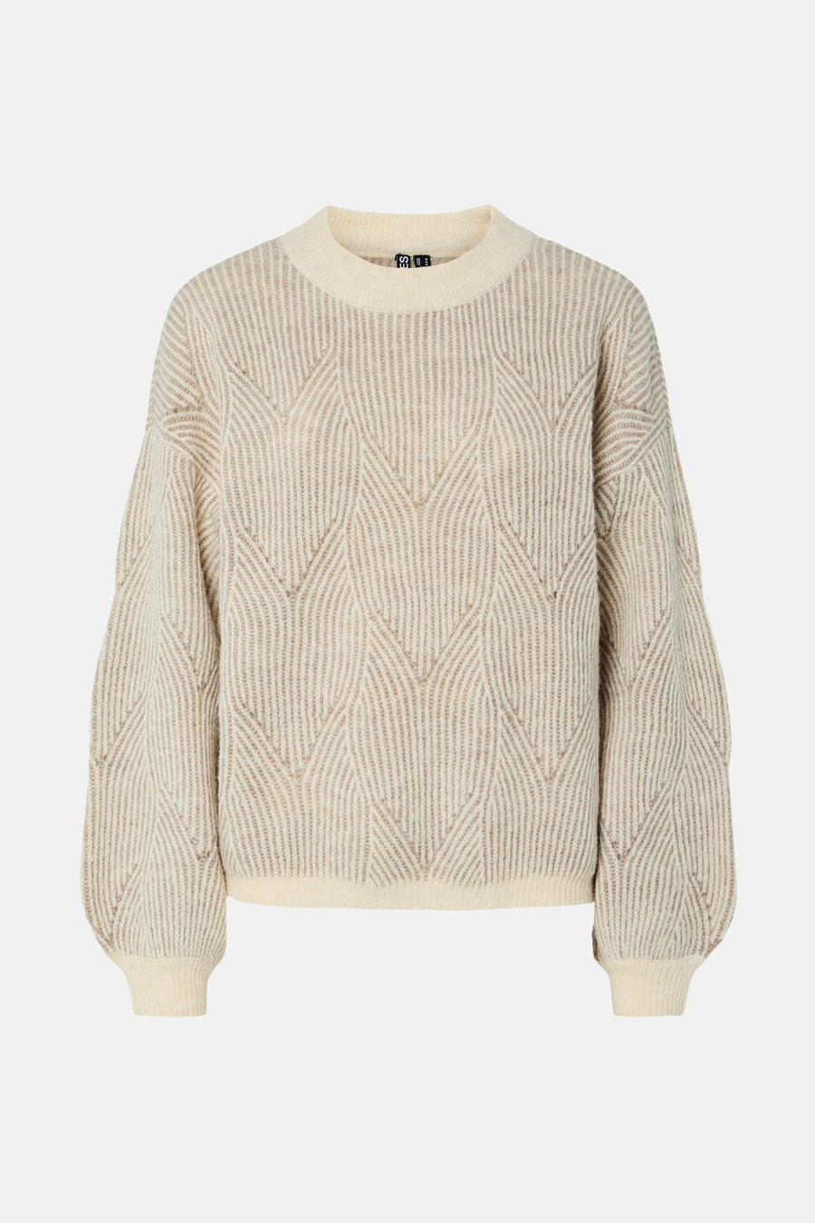 Pull met ronde hals - beige - PIECES®