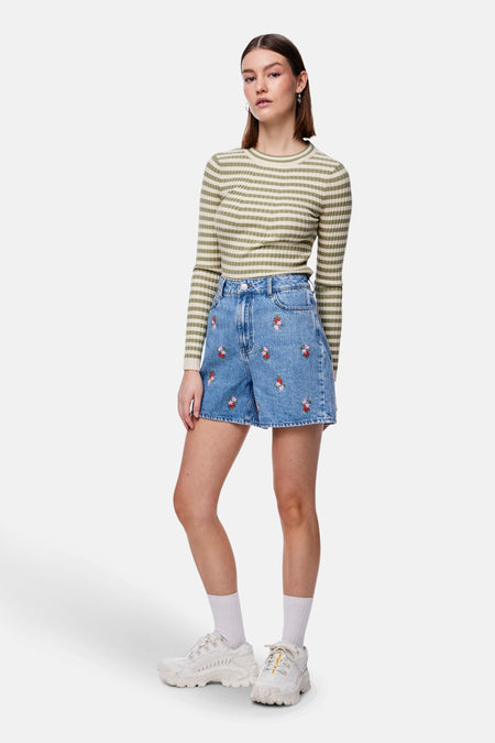 Short Light blue denim - PIECES®