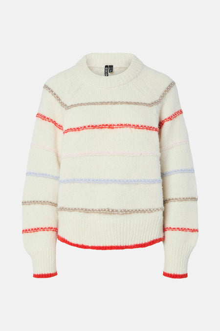 Pull met ronde hals - beige