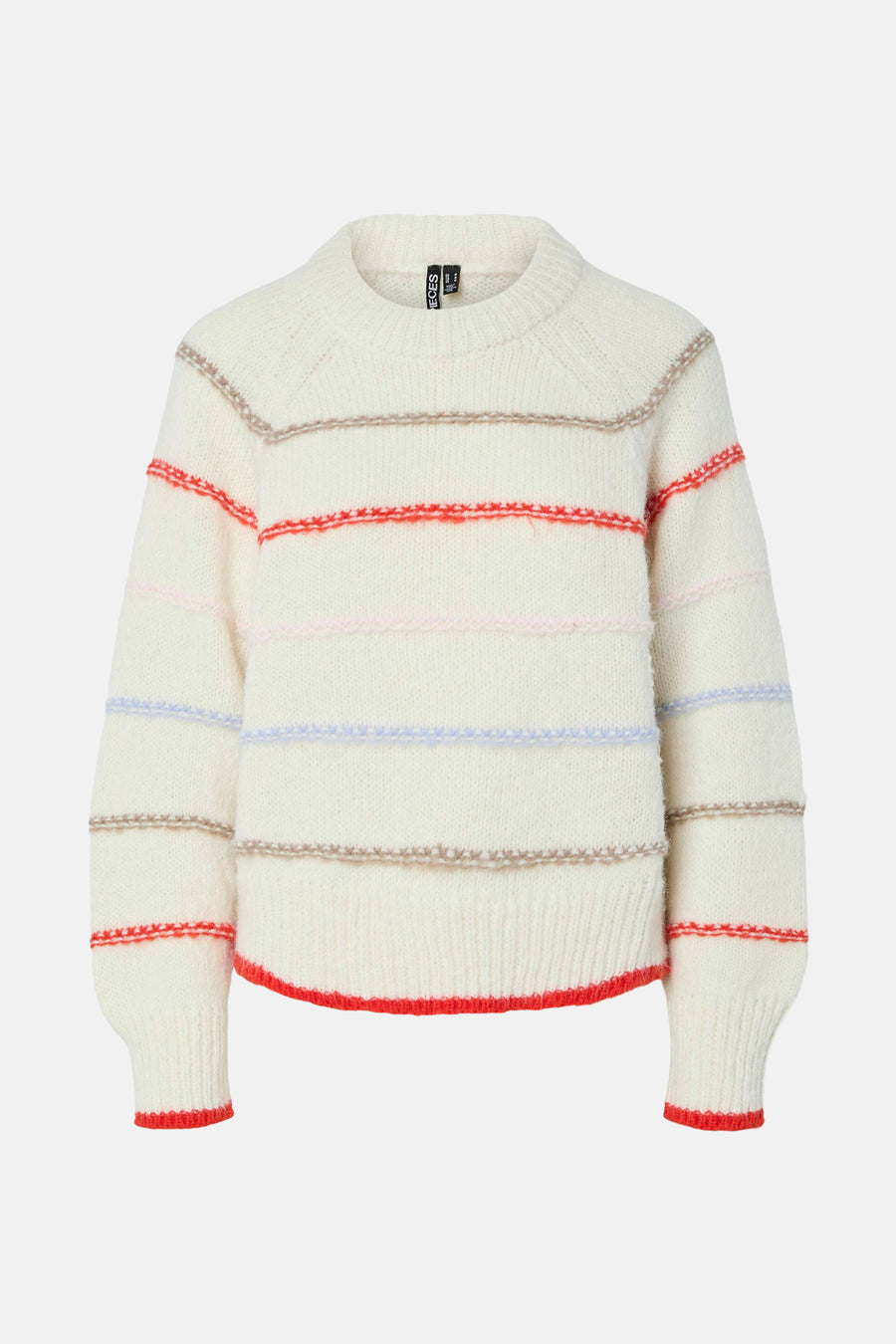 Pull met ronde hals - beige - PIECES®