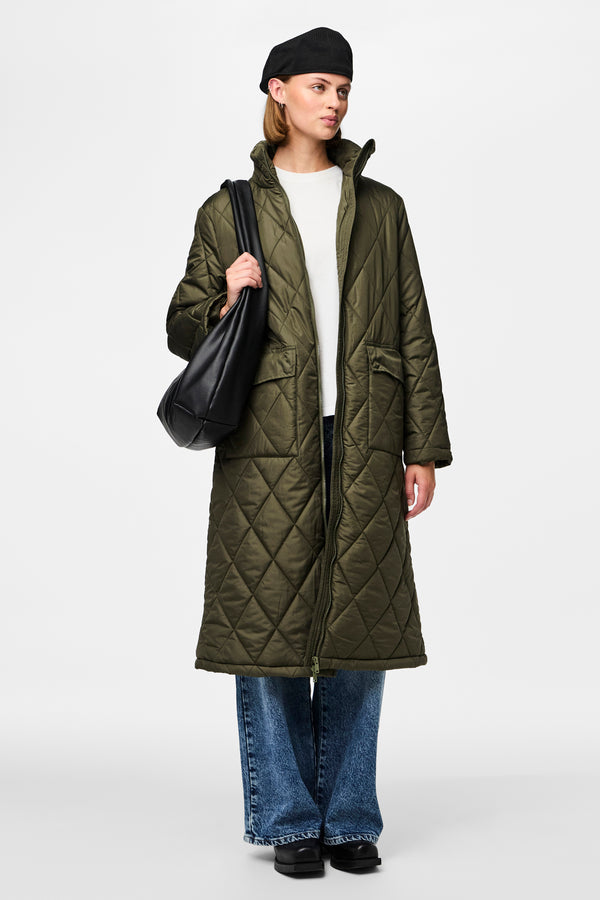 Lange jas Groen - PIECES®