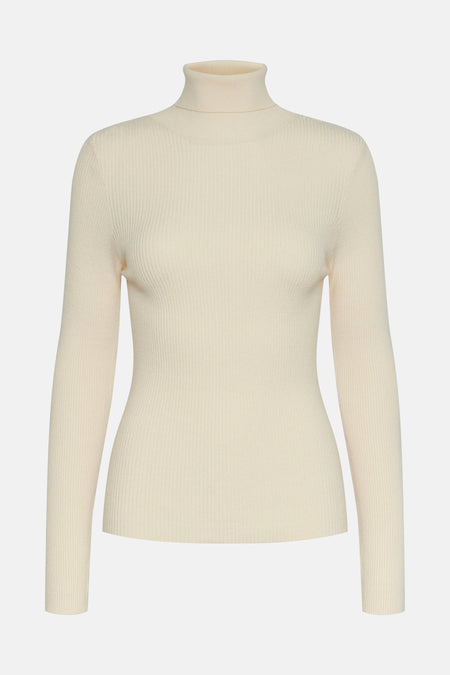 Pull met rolkraag - ecru