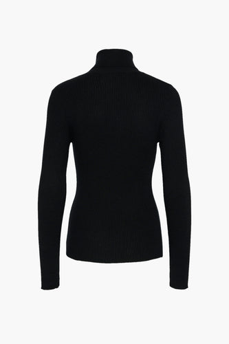 Pull met rolkraag - zwart - PIECES®