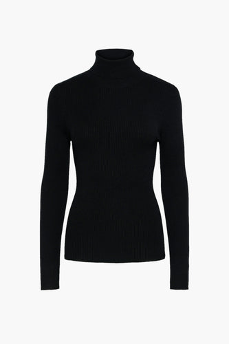 Pull met rolkraag - zwart - PIECES®