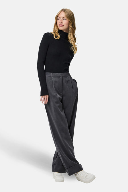 Pull met rolkraag - zwart