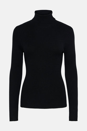 Pull met rolkraag - zwart - PIECES®