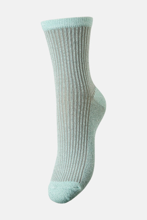 PCSEBBY GLITTER LONG STRIPE SOCK BC NOOS