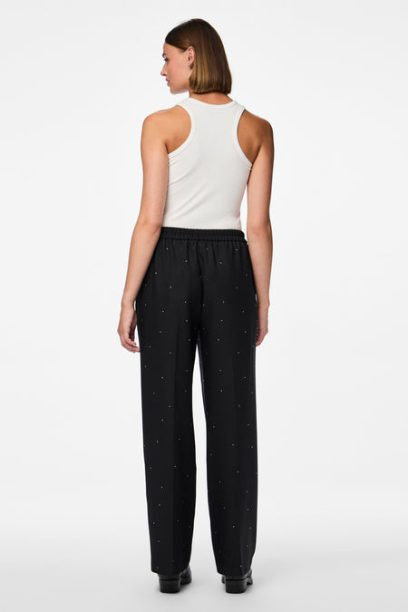 PCPEVA RHINESTONE HW WIDE PANTS