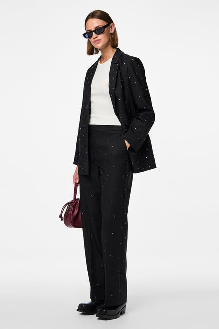 PCPEVA RHINESTONE HW WIDE PANTS