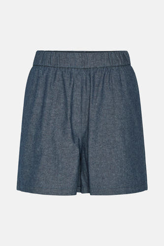 Shorts en denim bleu de PIECES®, avec une ceinture élastique.