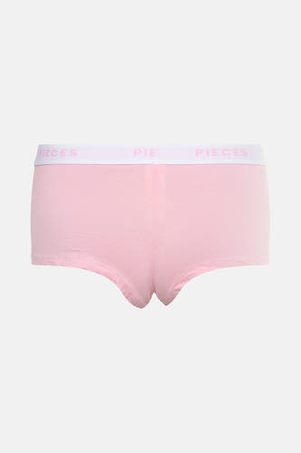 Roze shorty van PIECES met een elastische tailleband met logo.